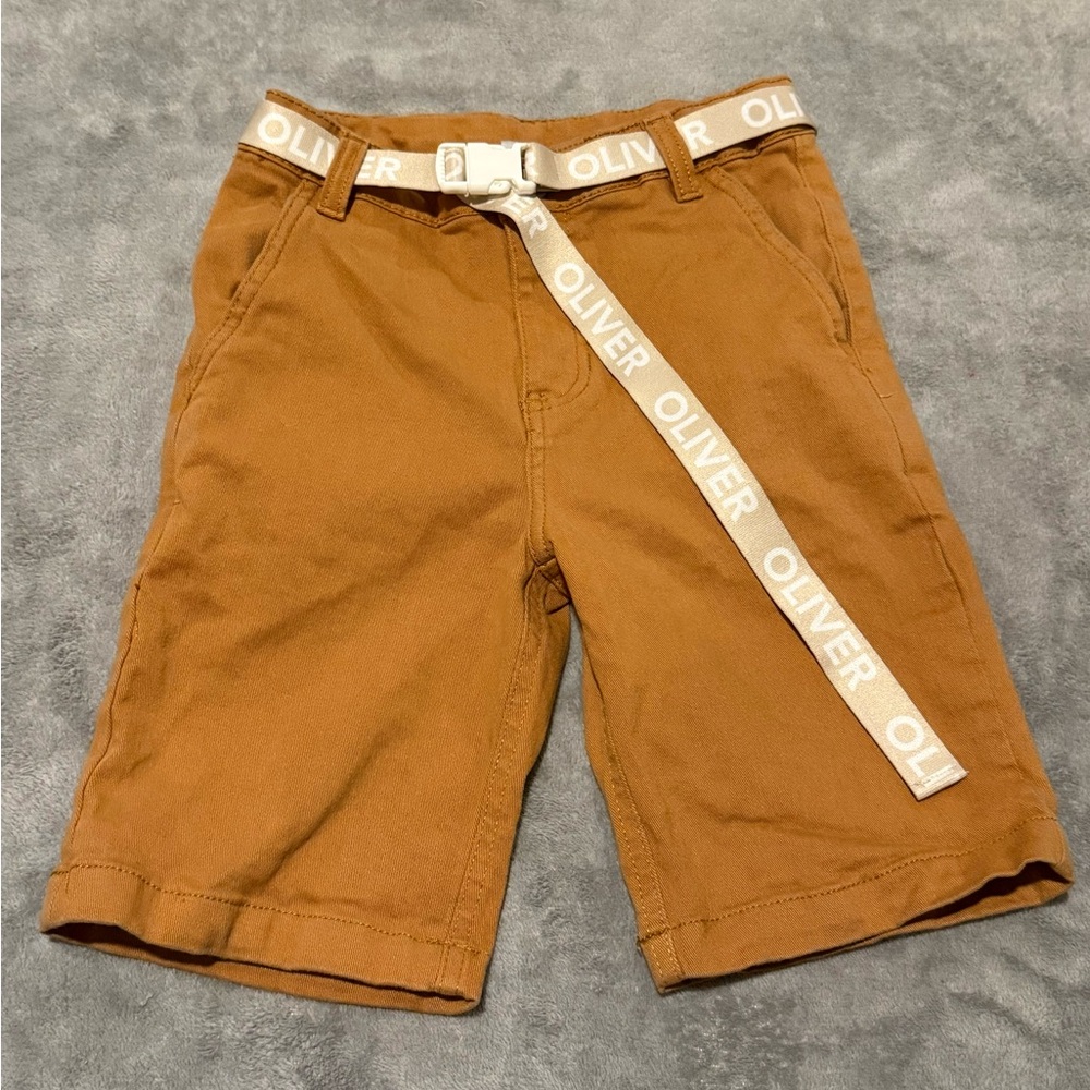 Olivers Kids Tan Casual Shorts with Belt